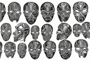 cyborgpattern long tattoo idea