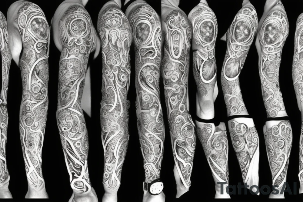 cyborgpattern long tattoo idea