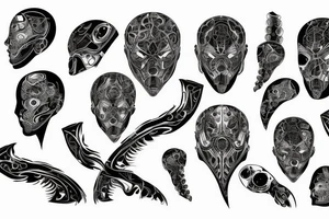 cyborgpattern long tattoo idea