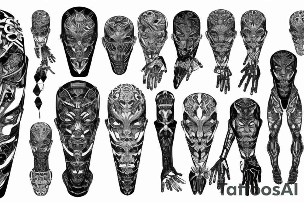 cyborgpattern long tattoo idea