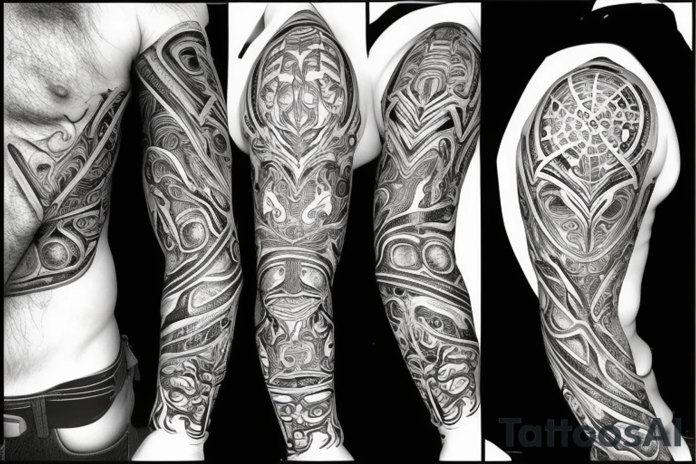 cyborgpattern long tattoo idea