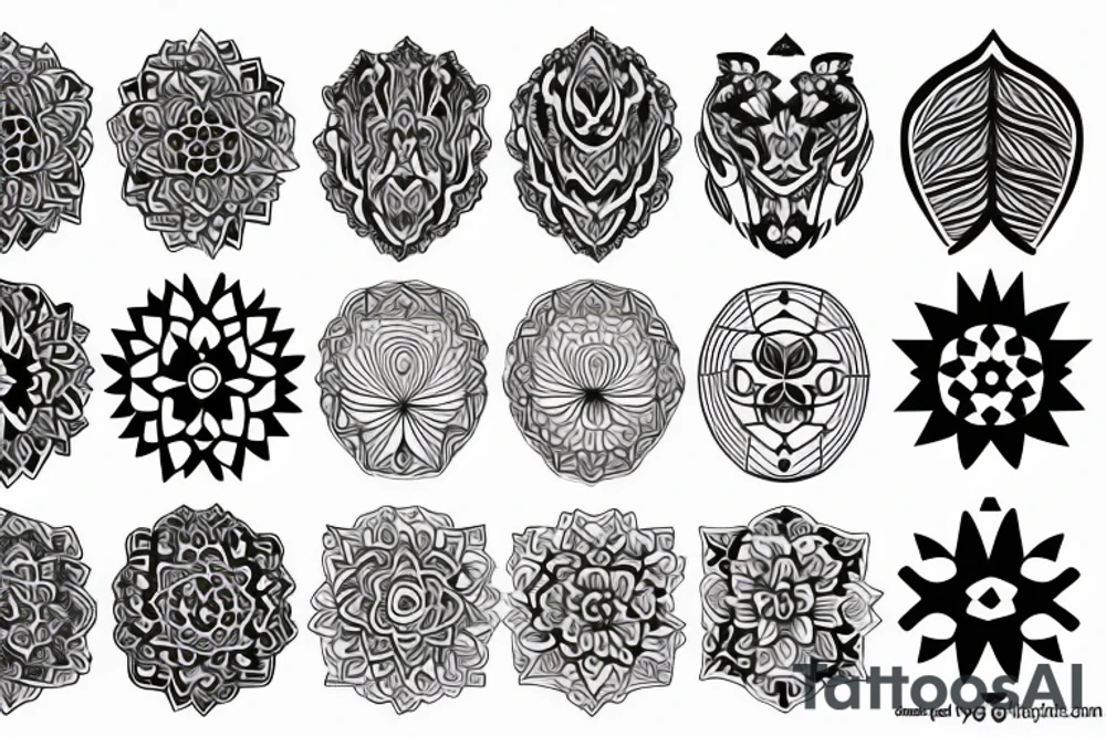 symmetrical pattern tattoo idea