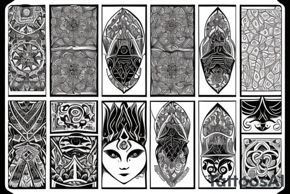 symmetrical pattern tattoo idea