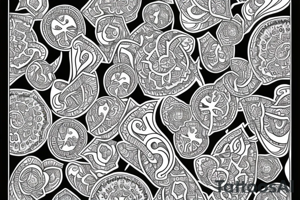 symmetrical pattern tattoo idea