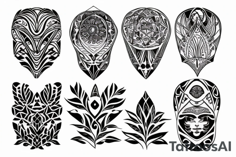 symmetrical pattern tattoo idea
