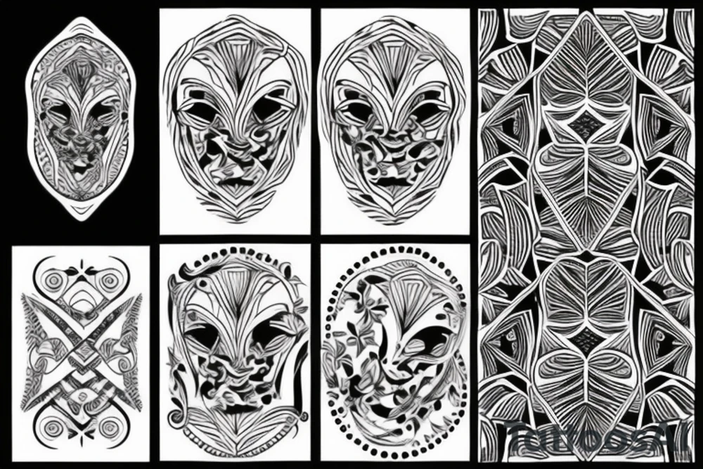 symmetrical pattern tattoo idea