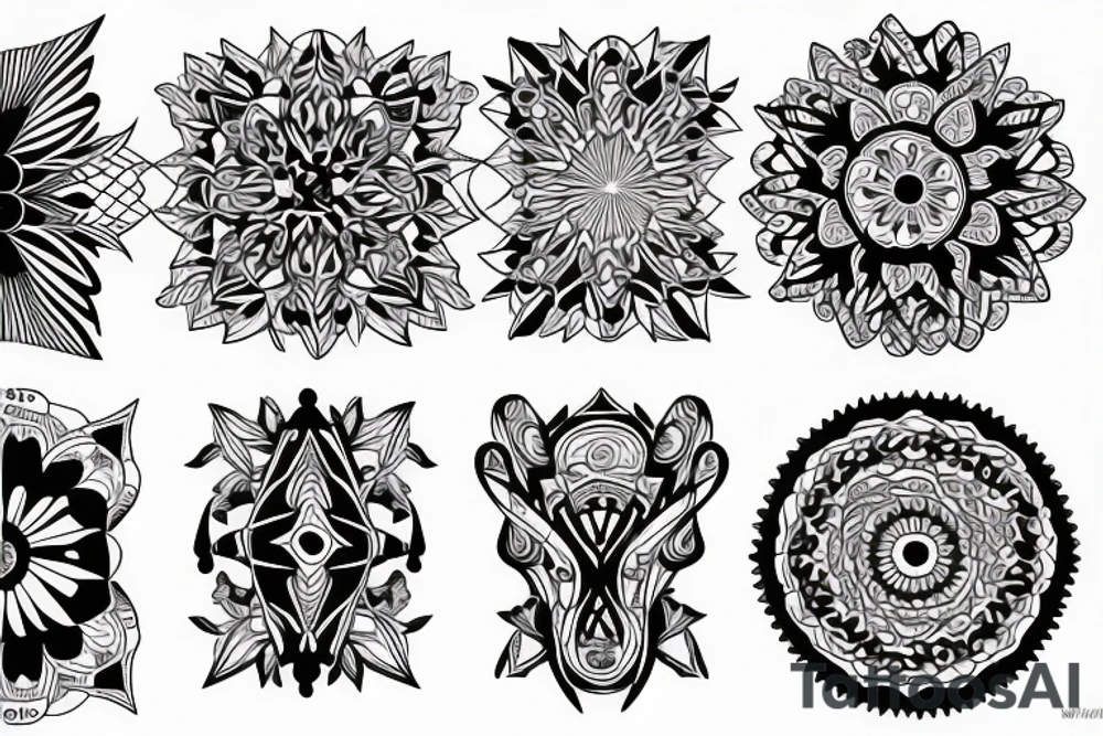 symmetrical pattern tattoo idea