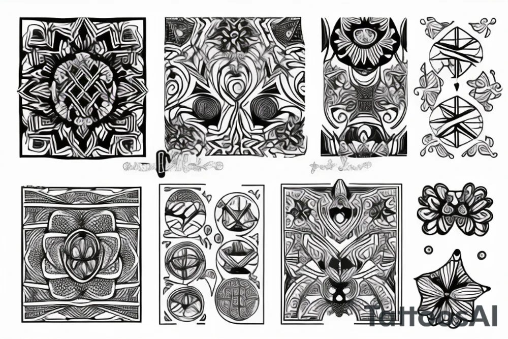 symmetrical pattern tattoo idea