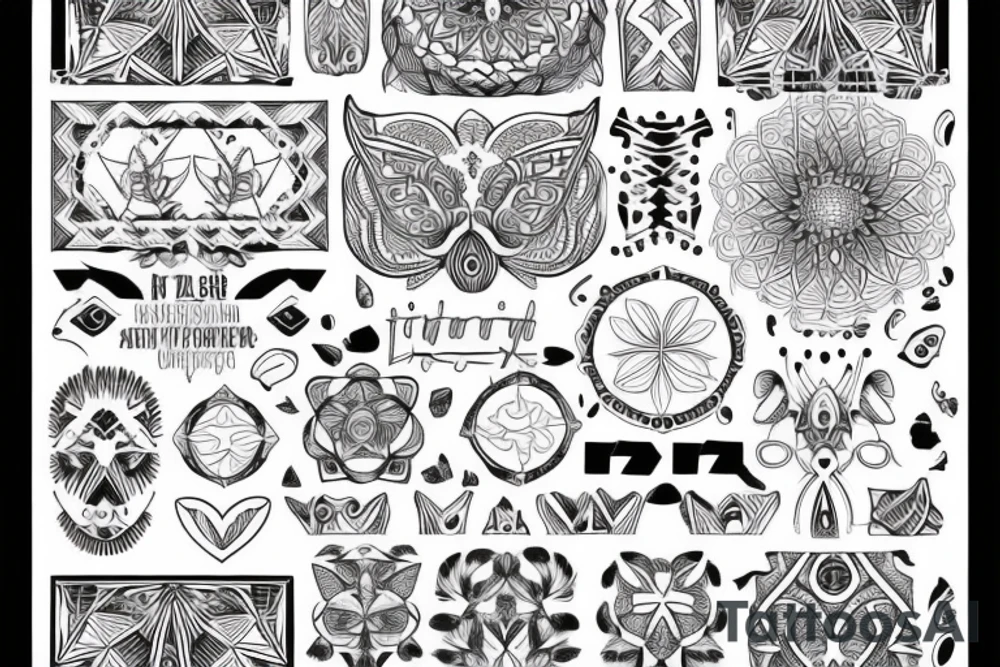 symmetrical pattern tattoo idea