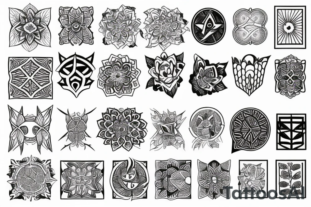 symmetrical pattern tattoo idea