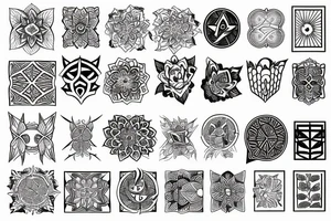 symmetrical pattern tattoo idea