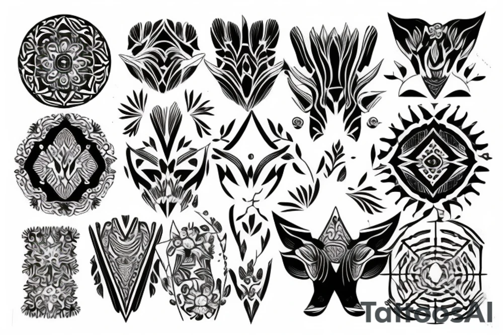 symmetrical pattern tattoo idea