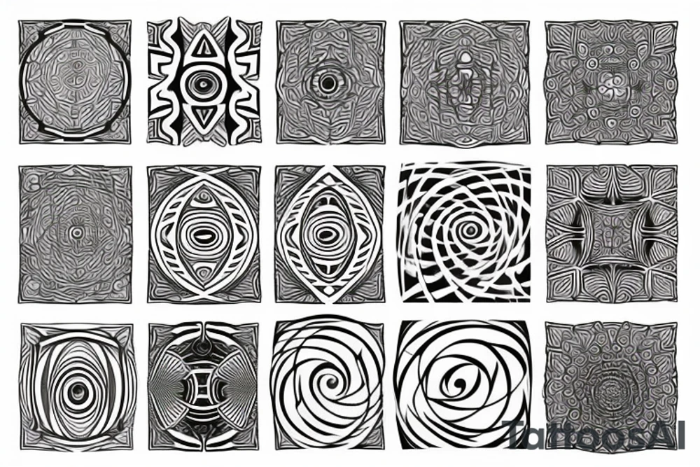 symmetrical hypnotizing pattern tattoo idea