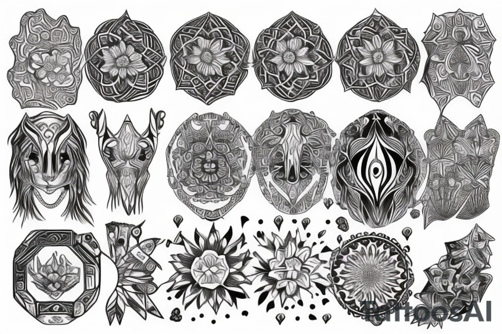 symmetrical impressive pattern tattoo idea