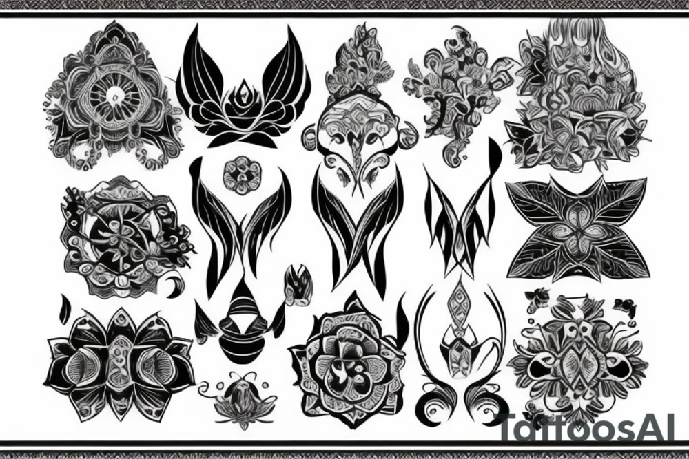 symmetrical impressive pattern tattoo idea