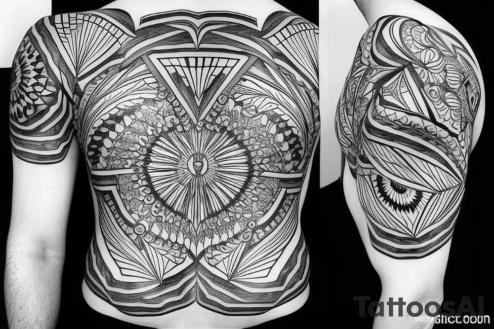 symmetrical impressive pattern tattoo idea