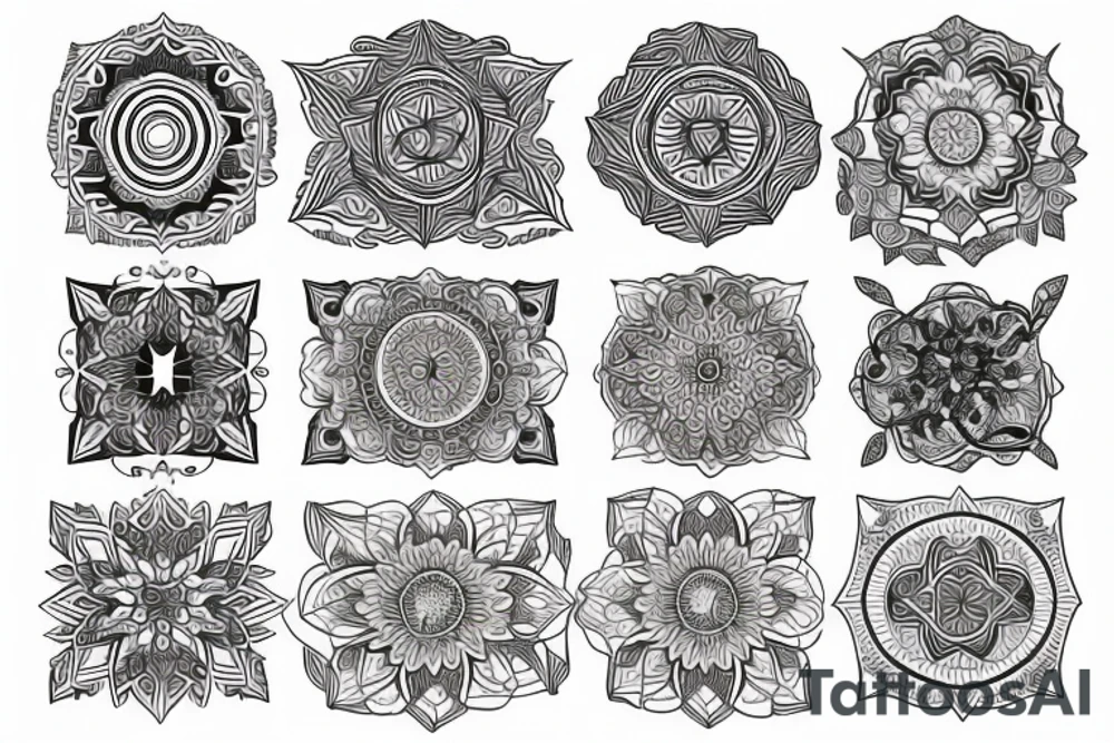 symmetrical impressive pattern tattoo idea