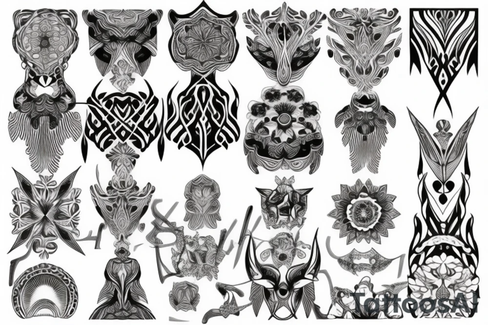 symmetrical impressive pattern tattoo idea