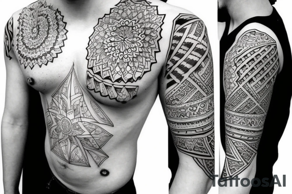 symmetrical impressive pattern tattoo idea
