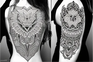 symmetrical impressive pattern tattoo idea