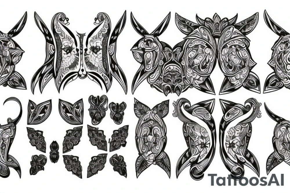 symmetrical impressive pattern tattoo idea