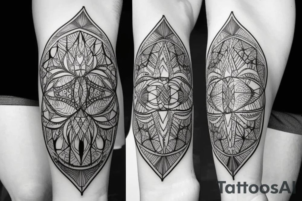 symmetrical impressive pattern tattoo idea