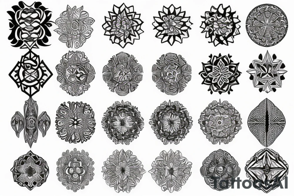 symmetrical impressive pattern tattoo idea