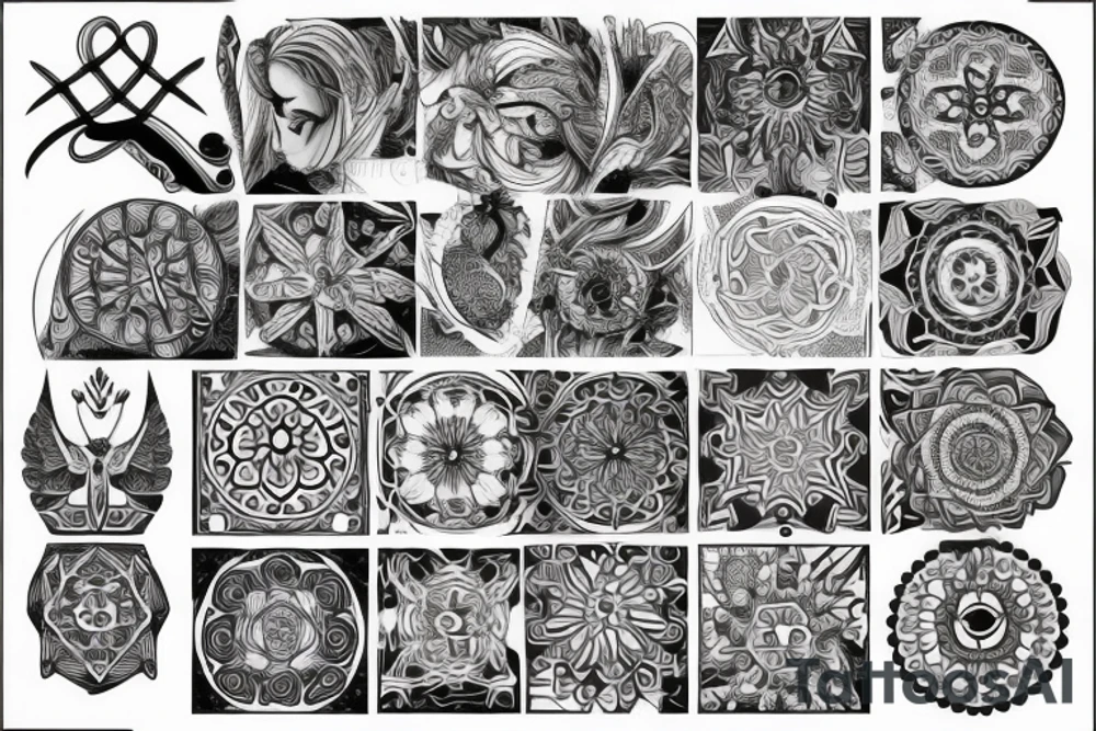 symmetrical impressive pattern tattoo idea