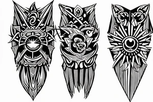 symmetrical knife tattoo idea