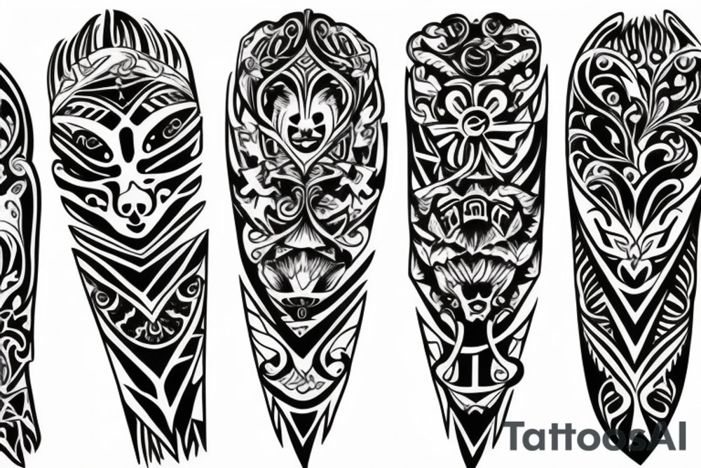 symmetrical knife tattoo idea
