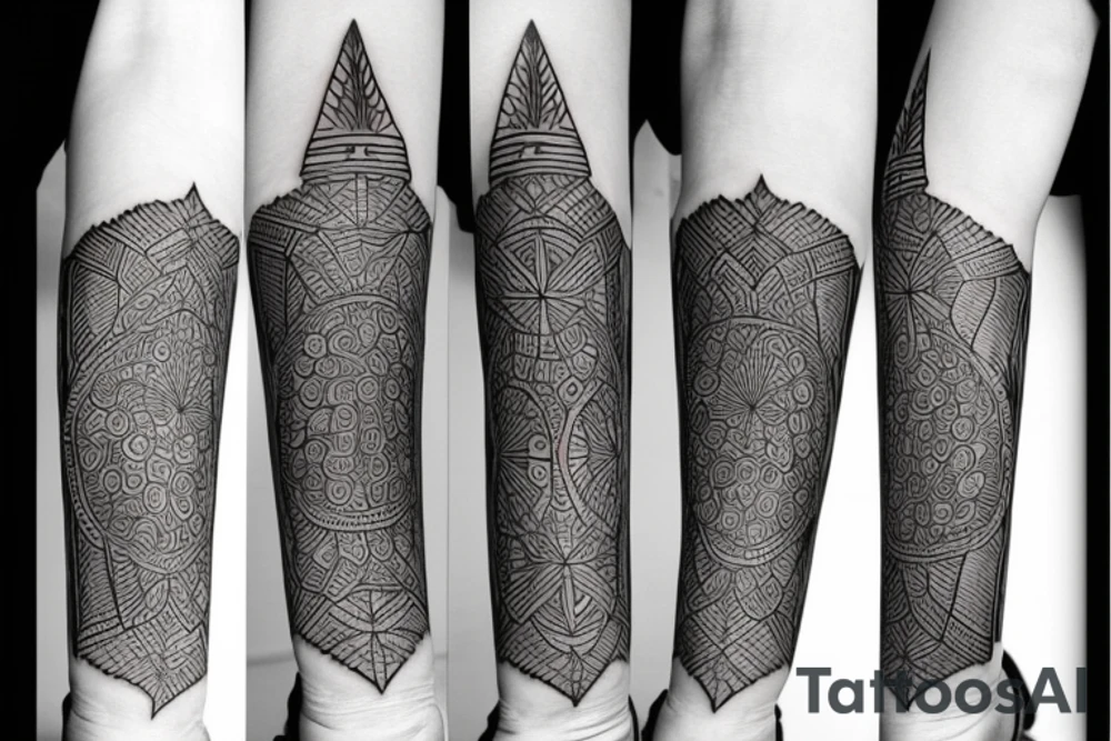 symmetrical knife tattoo idea