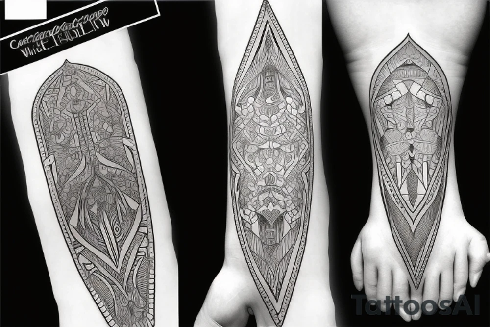 symmetrical knife tattoo idea