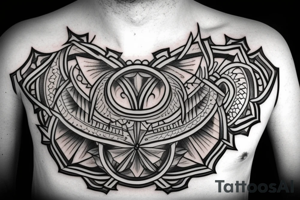 symmetrical knife tattoo idea