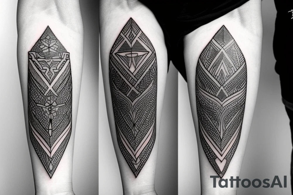 symmetrical knife tattoo idea