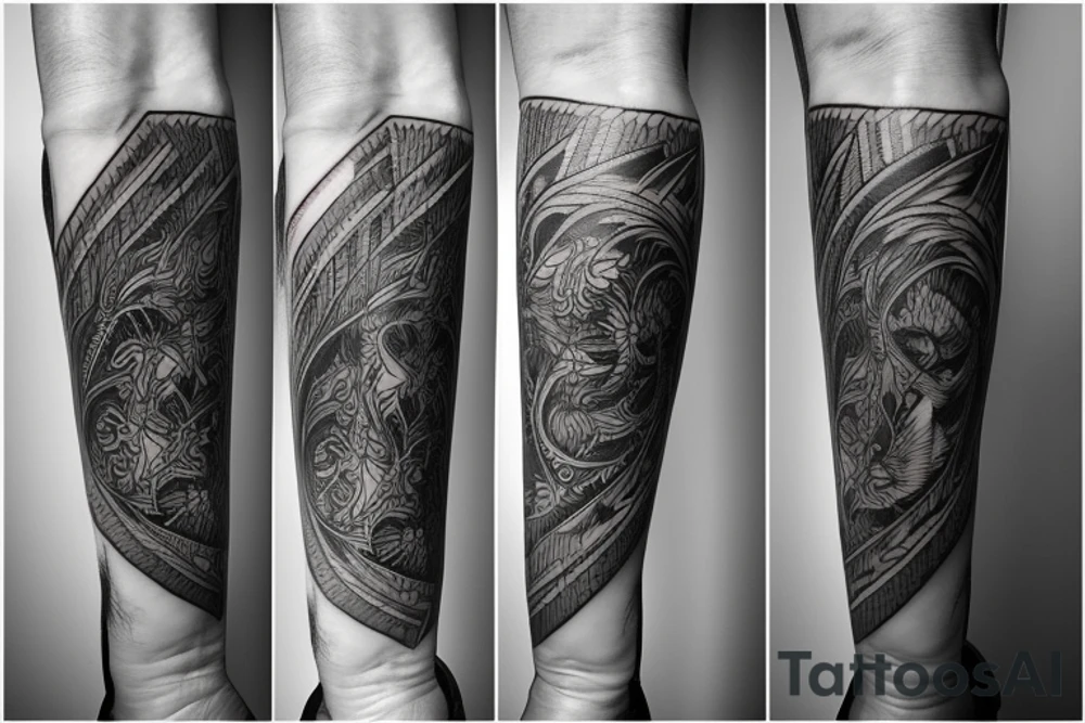 symmetrical knife tattoo idea