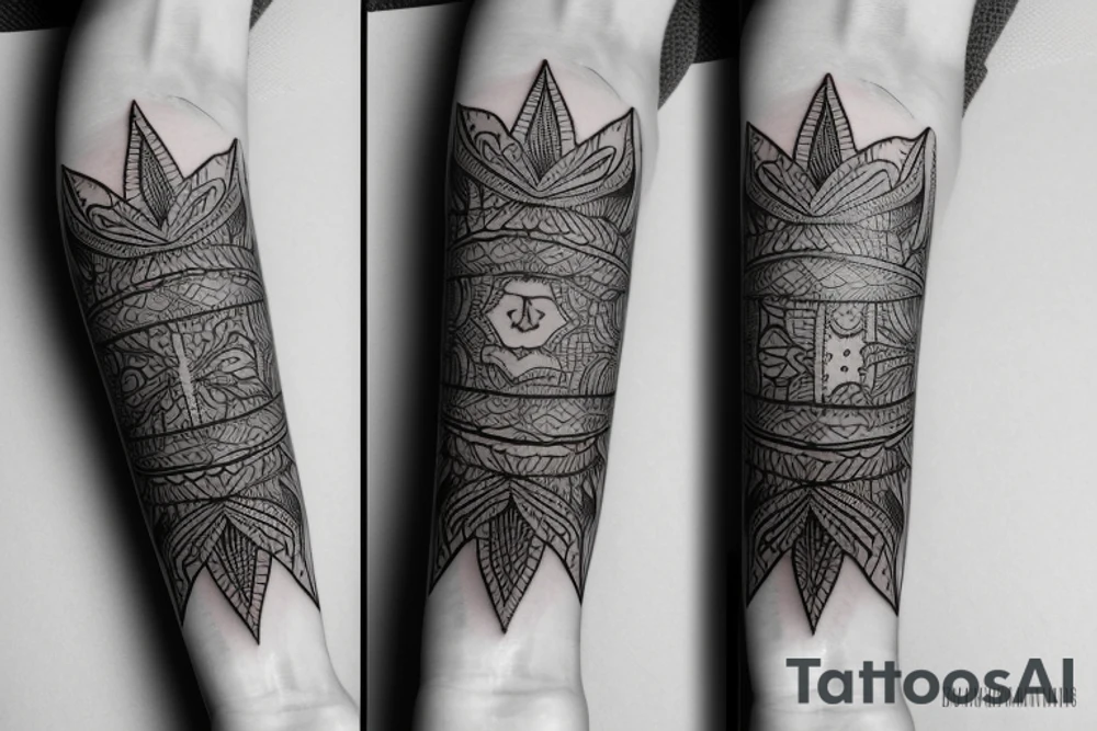 symmetrical knife tattoo idea