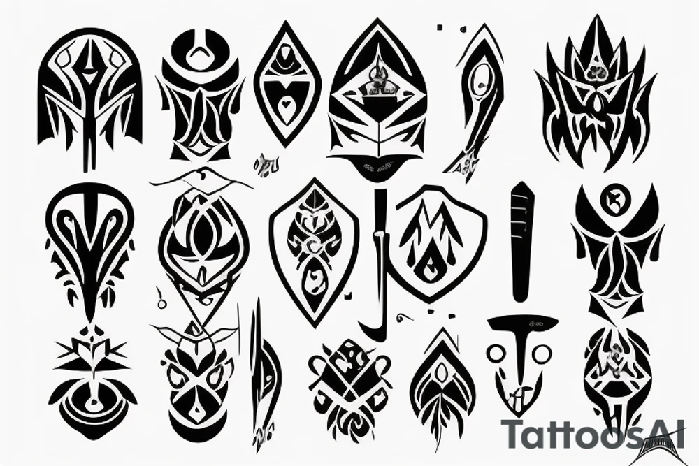 symmetrical knife tattoo idea