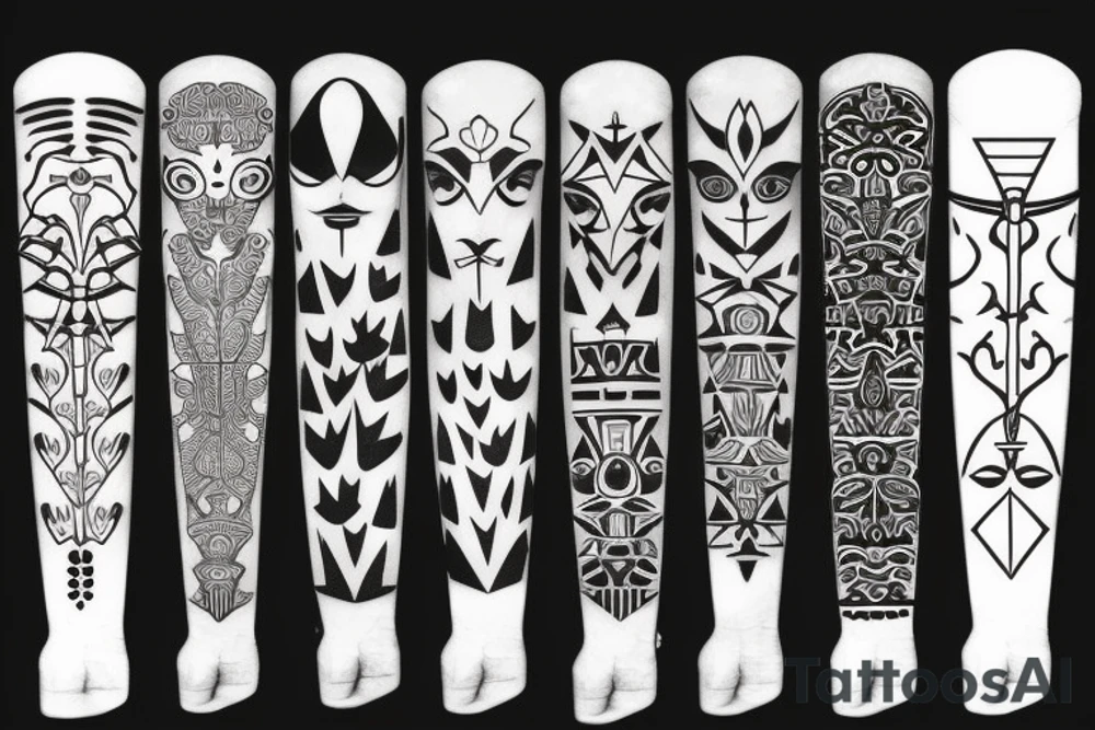symmetrical knife tattoo idea