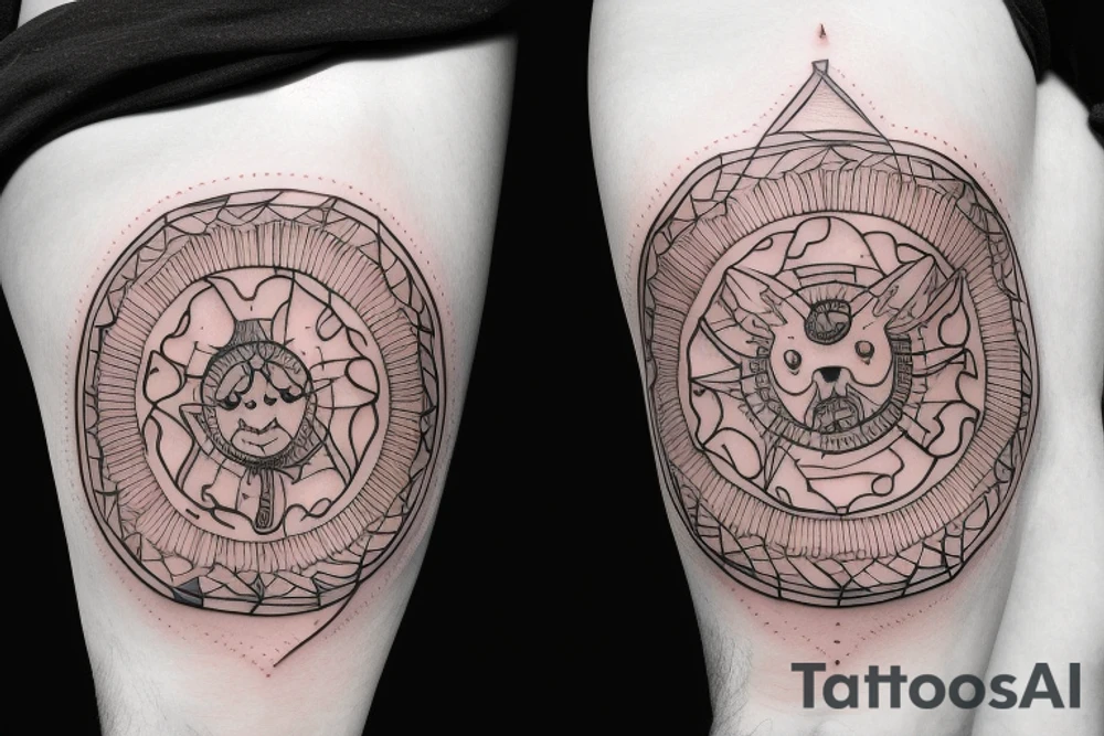 symmetrical knife tattoo idea