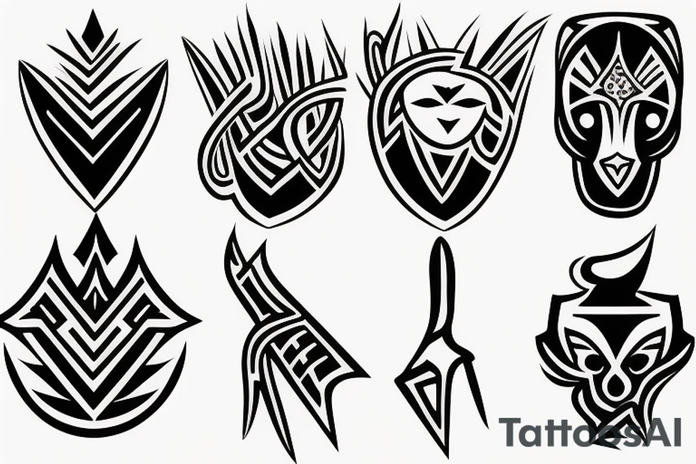 symmetrical knife tattoo idea