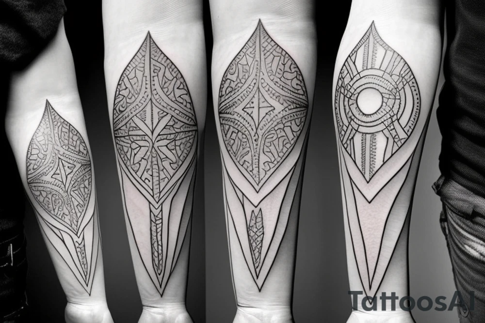 symmetrical knife tattoo idea