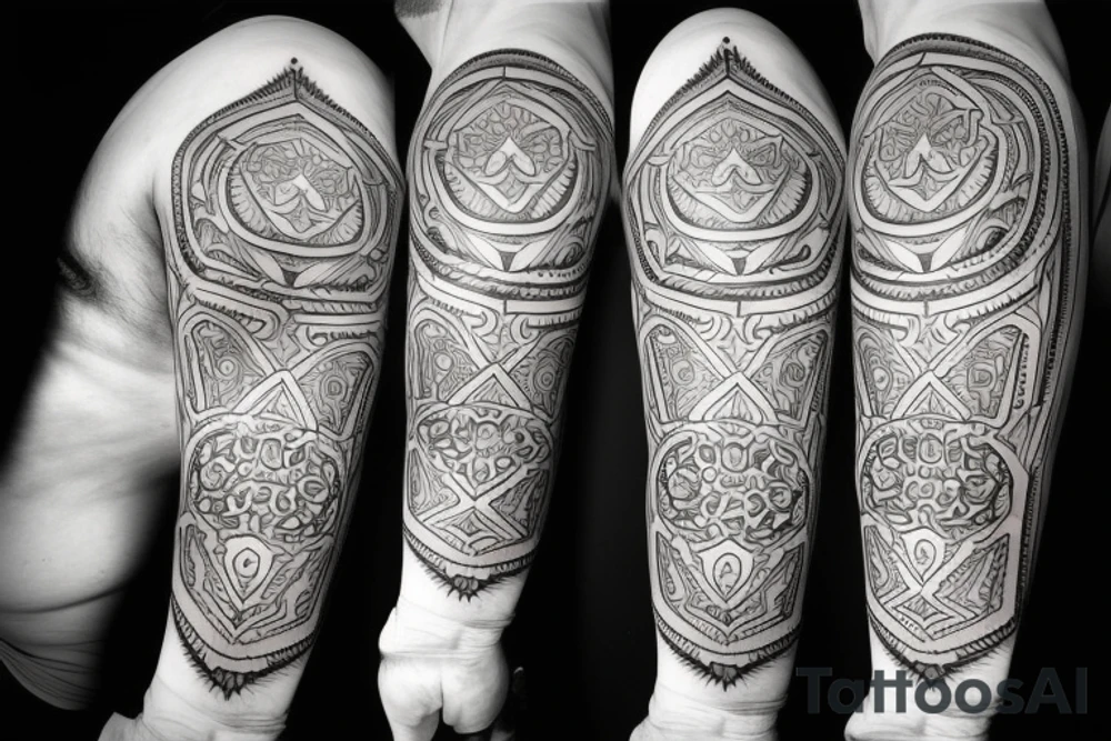 symmetrical knife tattoo idea