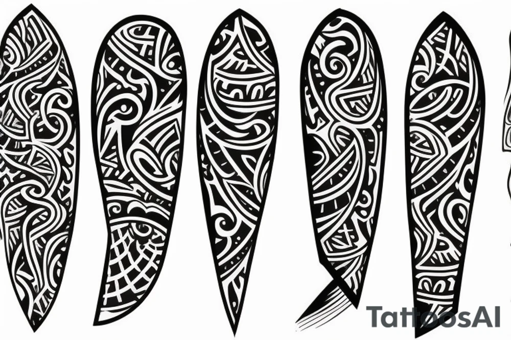 symmetrical knife tattoo idea
