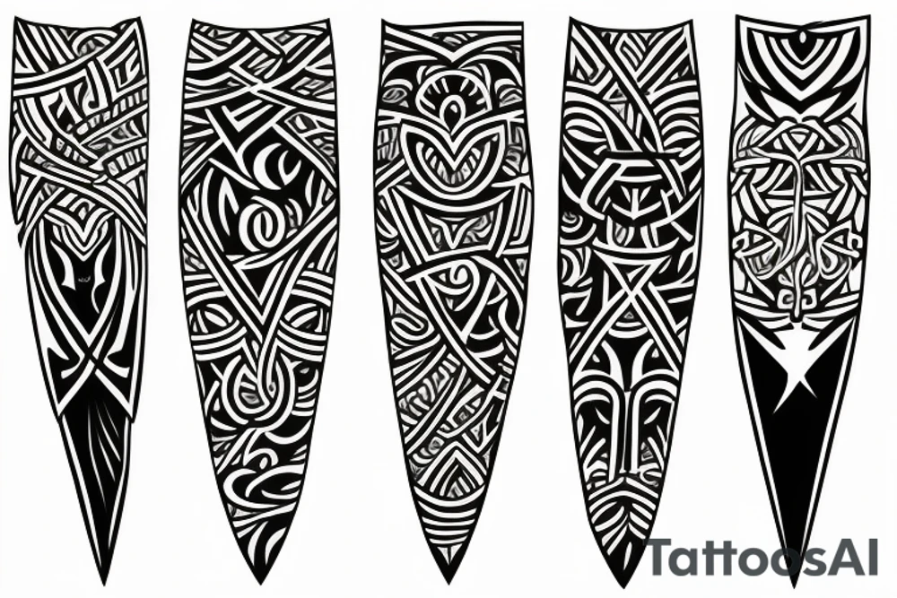 symmetrical knife tattoo idea