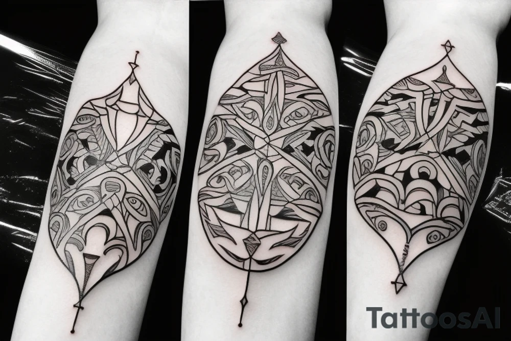 symmetrical knife tattoo idea