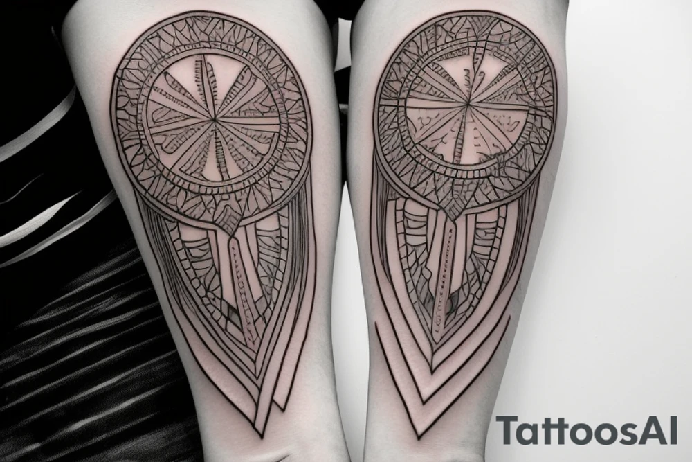 symmetrical knife tattoo idea