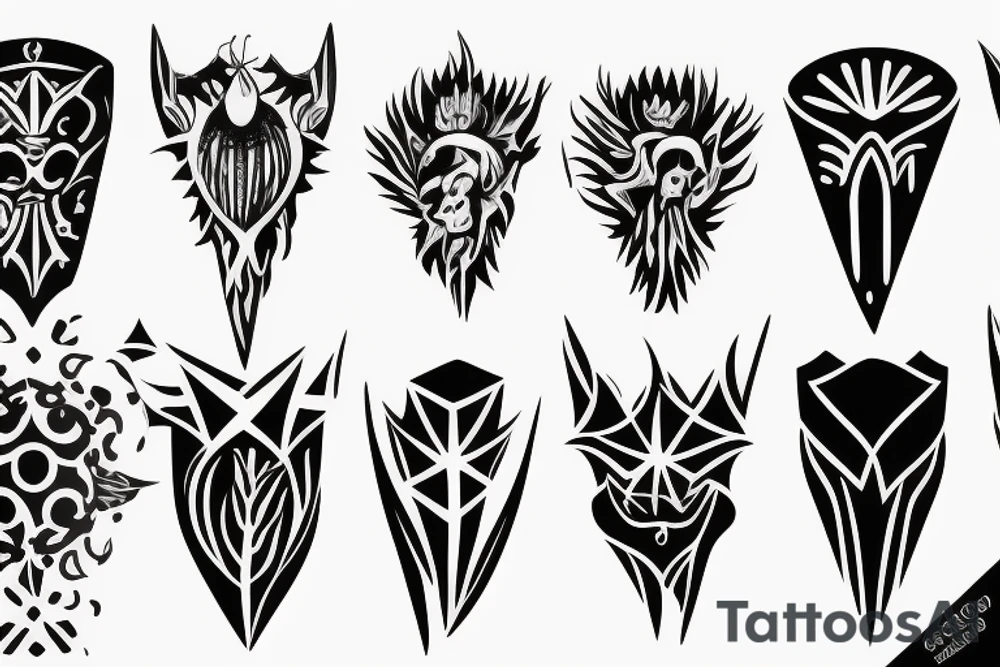 symmetrical knife tattoo idea