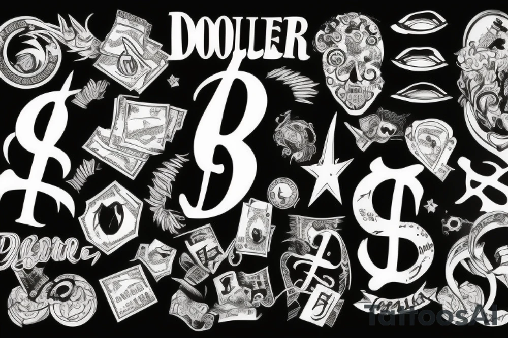 dollar sign $ tattoo idea