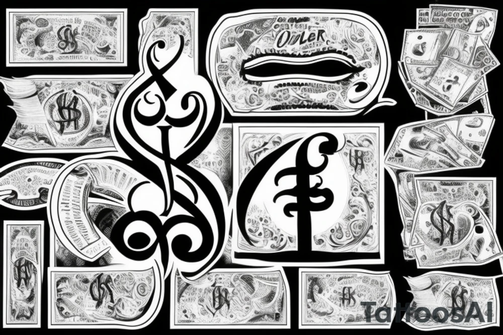 dollar sign $ tattoo idea
