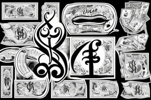 dollar sign $ tattoo idea